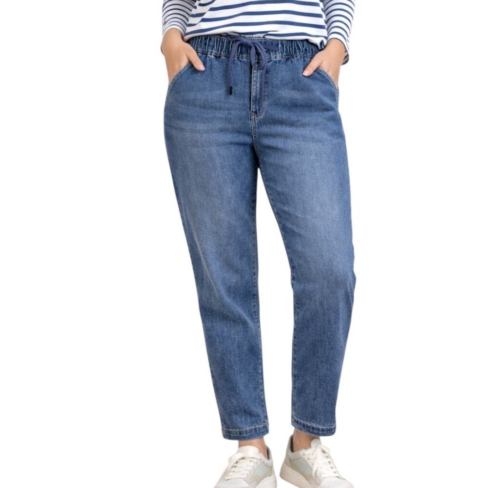 Universal Standard Rand High Rise Tie Waist Jeans Size 14/16 Tapered Leg